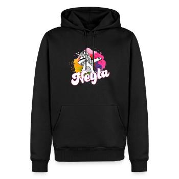 NEYLA - Schöner Name mit dabbing Einhorn - Männer Premium Bio Hoodie - Schwarz - Vorne - Nico (187cm)