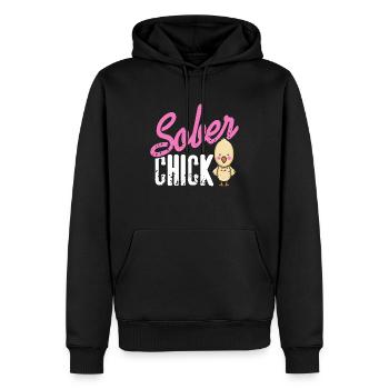 Sober Chick Retro Sobriety Funny Designs - Sweat à capuche Premium bio Homme - noir - Devant - Nico (187cm)