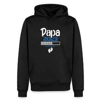 Papa 2023 loading - Männer Premium Bio Hoodie - Schwarz - Vorne - Nico (187cm)