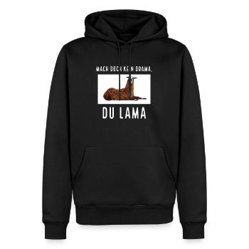 Mach doch kein Drama, du Lama - Männer Premium Bio Hoodie - Schwarz - Vorne - Nico (187cm)