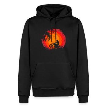 Retro Vintage Motorcycle Motocross - Sweat à capuche Premium bio Homme - noir - Devant - Nico (187cm)