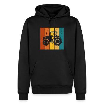 Vintage Geschenktraktor - Männer Premium Bio Hoodie - Schwarz - Vorne - Nico (187cm)