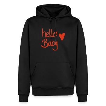 Hello baby - Männer Premium Bio Hoodie - Schwarz - Vorne - Nico (187cm)