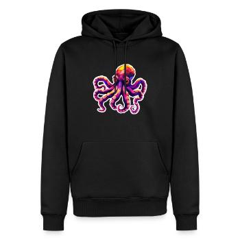 Libérez le Kraken! Poly Octopus coloré - Sweat à capuche Premium bio Homme - noir - Devant - Nico (187cm)