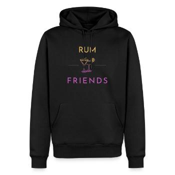 Rum and Friends mit Cocktailgläsern - Männer Premium Bio Hoodie - Schwarz - Vorne - Nico (187cm)