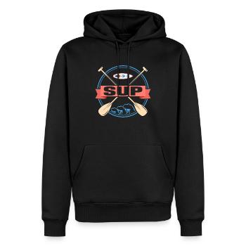 SUP Stand Up Paddling Board - Sweat à capuche Premium bio Homme - noir - Devant - Nico (187cm)