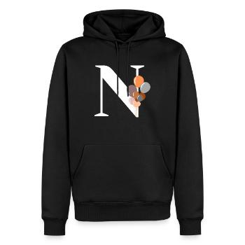 Buchstabe n Geburtstagsballon - Männer Premium Bio Hoodie - Schwarz - Vorne - Nico (187cm)