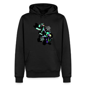 feathers, colorful, watercolor, painting, circles - Men’s Premium Organic Hoodie - black - Front - Nico (187cm)