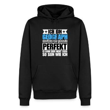 Perfekter Geograph - Männer Premium Bio Hoodie - Schwarz - Vorne - Nico (187cm)