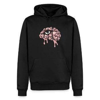 DAS GEISTIGE AUGE ZUM SCHMELZEN BRINGEN - Männer Premium Bio Hoodie - Schwarz - Vorne - Nico (187cm)