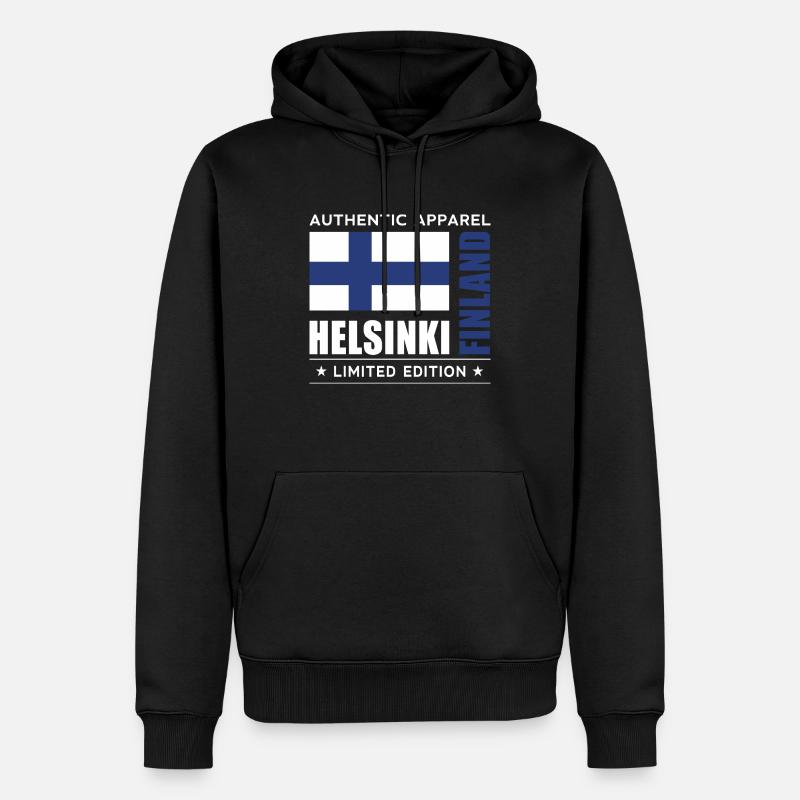 Helsinki - Sweat à capuche Premium bio Homme - noir
