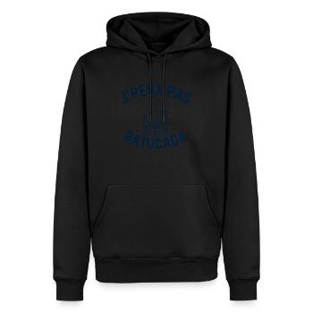 J peux pas j ai Batucada Bleu - Sweat à capuche Premium bio Homme - noir - Devant - Nico (187cm)