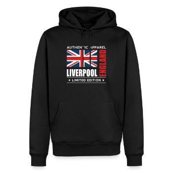 Liverpool - Sweat à capuche Premium bio Homme - noir - Devant - Nico (187cm)