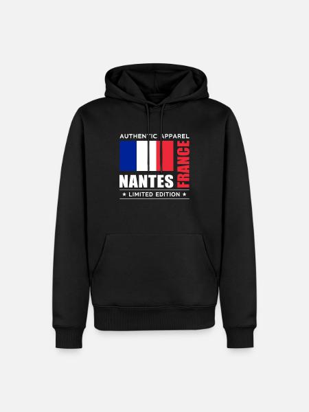 Nantes - Männer Premium Bio Hoodie - Schwarz