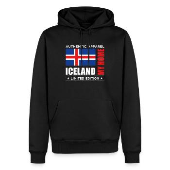 Island - Männer Premium Bio Hoodie - Schwarz - Vorne - Nico (187cm)