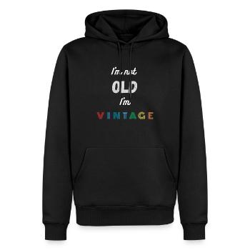 I'M NOT OLD I'M VINTAGE - Sweat à capuche Premium bio Homme - noir - Devant - Nico (187cm)