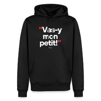 Citation célèbre footballeur / commentateur - Sweat à capuche Premium bio Homme - noir - Devant - Nico (187cm)