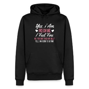 Ja, ich bin schwanger - Schwangerschaftsankündigung - Männer Premium Bio Hoodie - Schwarz - Vorne - Nico (187cm)