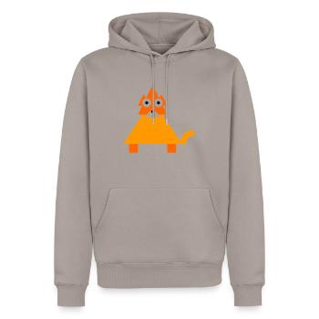 Geometrisches funky Fuchs-Design - Männer Premium Bio Hoodie - Taupe - Vorne - Nico (187cm)