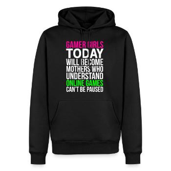 Online-Spiele Lustige Gamer-Mädchen-T-Shirt - Männer Premium Bio Hoodie - Schwarz - Vorne - Nico (187cm)