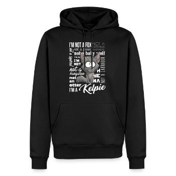 Ich bin Kelpie Fawn - weiß IN - Männer Premium Bio Hoodie - Schwarz - Vorne - Nico (187cm)