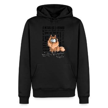 je Suis Spitz Allemand Nain noir - Sweat à capuche Premium bio Homme - noir - Devant - Nico (187cm)