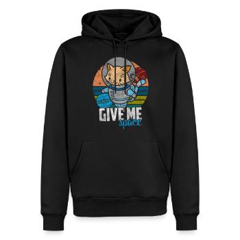 Chats Chat Maman - Sweat à capuche Premium bio Homme - noir - Devant - Nico (187cm)
