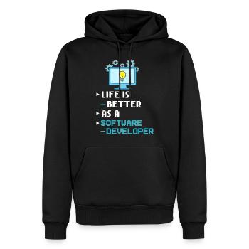 Software Development Software Developer Developer - Men’s Premium Organic Hoodie - black - Front - Nico (187cm)