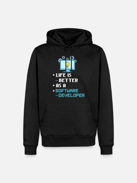 Software Development Software Developer Developer - Men’s Premium Organic Hoodie - black