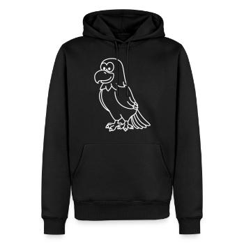Adler Comic Tier - Männer Premium Bio Hoodie - Schwarz - Vorne - Nico (187cm)