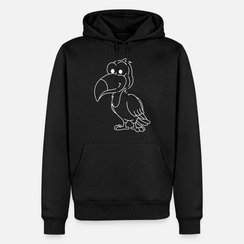 Tukan Comic Tier - Männer Premium Bio Hoodie - Schwarz