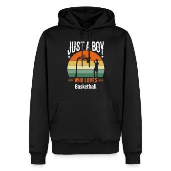 Basketball - Männer Premium Bio Hoodie - Schwarz - Vorne - Nico (187cm)