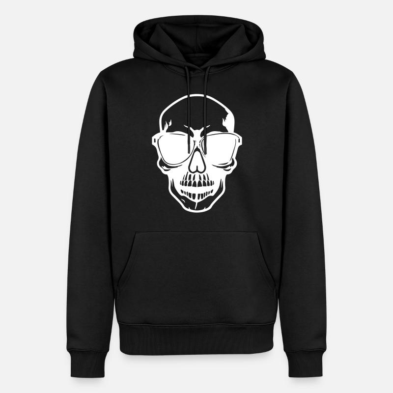 Squelette Cool Symbole Crâne - Sweat à capuche Premium bio Homme - noir