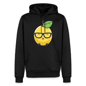 Kawaii Zitrone: Süße Säure - Männer Premium Bio Hoodie - Schwarz - Vorne - Nico (187cm)
