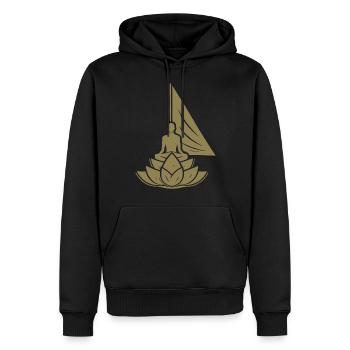 Meditation Segelboot Lotus Innerer Frieden - Männer Premium Bio Hoodie - Schwarz - Vorne - Nico (187cm)