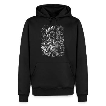 Art du poulet - Sweat à capuche Premium bio Homme - noir - Devant - Nico (187cm)