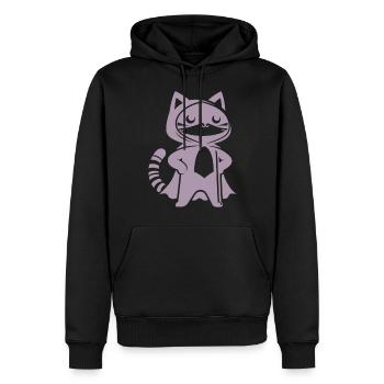 Superhelden Katze Silhouette Umhang Minimalistisch - Männer Premium Bio Hoodie - Schwarz - Vorne - Nico (187cm)