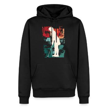 Golf Golfen Golferin Spielerin Sport Hobby Vintage - Männer Premium Bio Hoodie - Schwarz - Vorne - Nico (187cm)