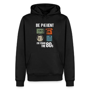 Be Patient I'm From The 80s - Männer Premium Bio Hoodie - Schwarz - Vorne - Nico (187cm)