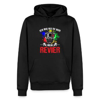 Ich markiere mein Revier / Paintball Spieler Farbe - Männer Premium Bio Hoodie - Schwarz - Vorne - Nico (187cm)
