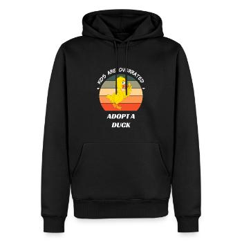 Kids are overrated adopt a Duck - Men’s Premium Organic Hoodie - black - Front - Nico (187cm)