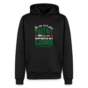 Maroc Football | supporter de Maroc foot - Sweat à capuche Premium bio Homme - noir - Devant - Nico (187cm)