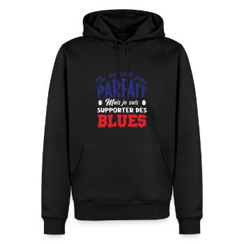 supporter equipe de France - Sweat à capuche Premium bio Homme - noir - Devant - Nico (187cm)