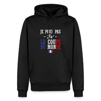 J'Peux Pas J'ai La Coup Du Monde - Sweat à capuche Premium bio Homme - noir - Devant - Nico (187cm)