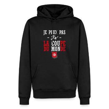 allez tunisie - Sweat à capuche Premium bio Homme - noir - Devant - Nico (187cm)