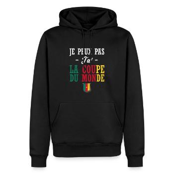 Cameroun Football | supporter de Cameroun foot - Sweat à capuche Premium bio Homme - noir - Devant - Nico (187cm)