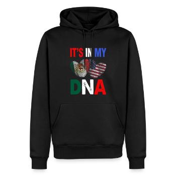Mexico It's In My DNA Mexican American - Men’s Premium Organic Hoodie - black - Front - Nico (187cm)