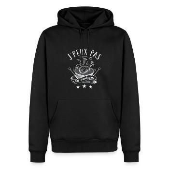 Je peux pas j'ai Barbecue, le roi du barbecue - Sweat à capuche Premium bio Homme - noir - Devant - Nico (187cm)