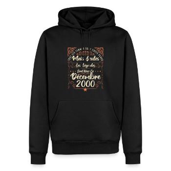 Légendes Sont Nées En Décembre 2000 édition limité - Sweat à capuche Premium bio Homme - noir - Devant - Nico (187cm)