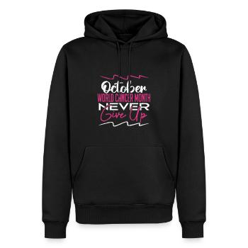 Kampf gegen Brustkrebs | Rosa Oktober - Männer Premium Bio Hoodie - Schwarz - Vorne - Nico (187cm)